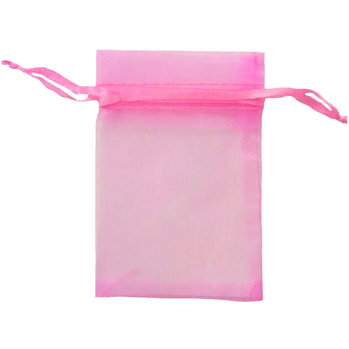 Borsa in organza rosa bubble gum 9x15