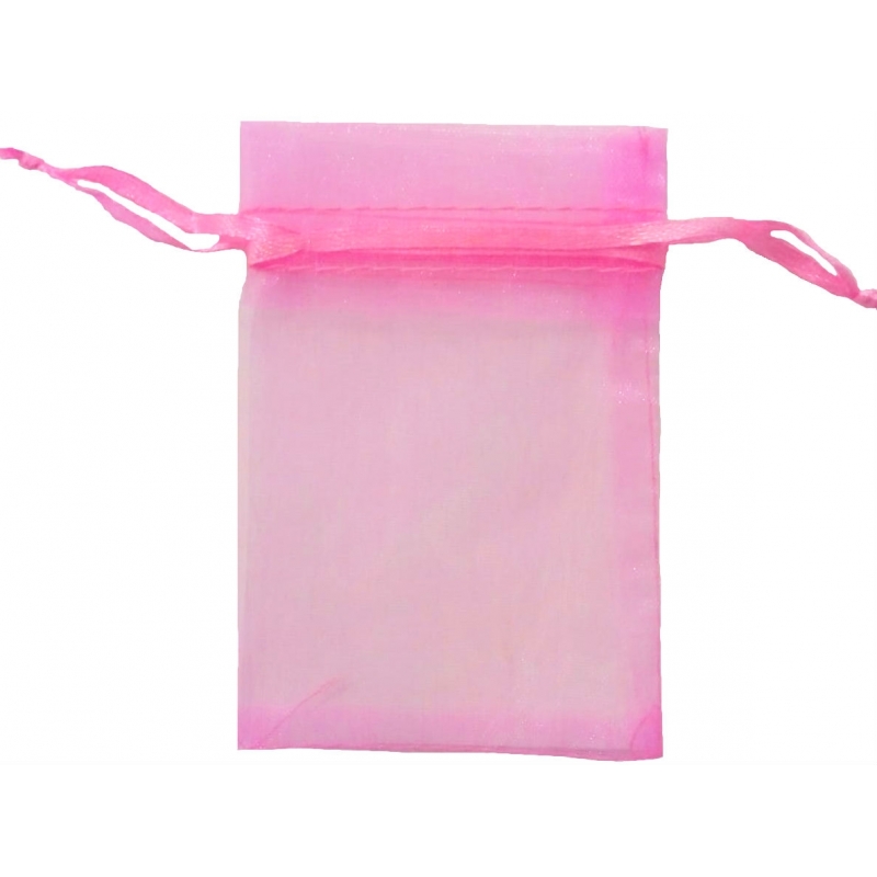 Borsa in organza rosa bubble gum 9x15