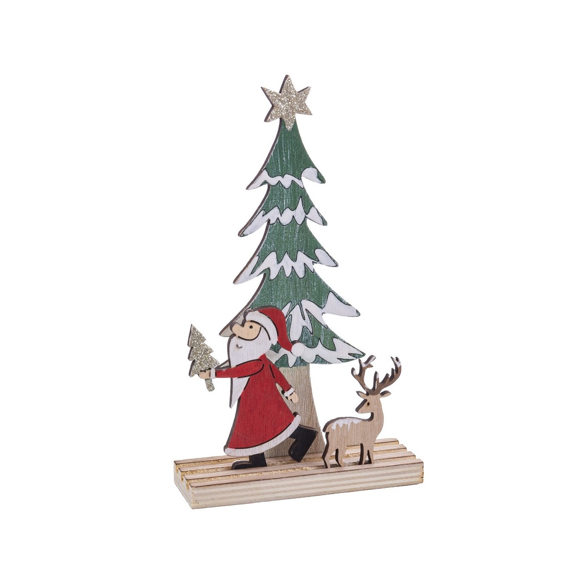 Albero di babbo natale in legno 8 x 20 50 cm