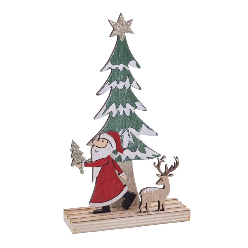 Albero di babbo natale in legno 8 x 20 50 cm