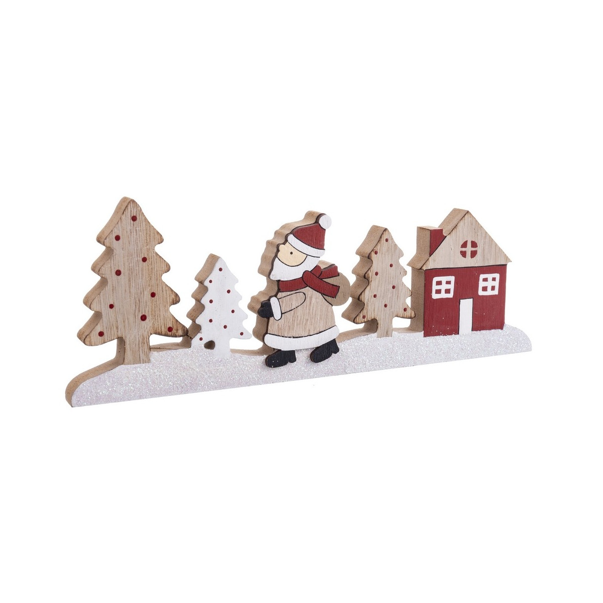 Supporto per la casa di babbo natale in legno 1 80 x 28 x 10 50 cm