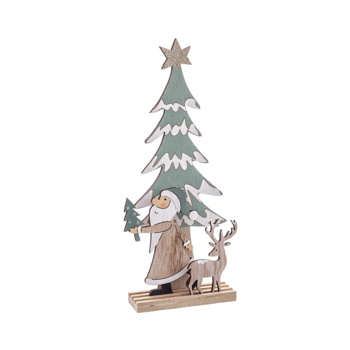 Supporto per albero di babbo natale in legno 12 x 30 cm