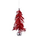 Ciondolo albero tinsel rosso 8 x 15 cm