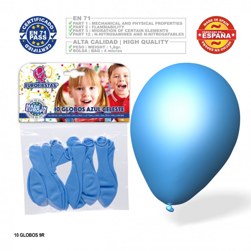 Palloncino celeste 9r 10 unità