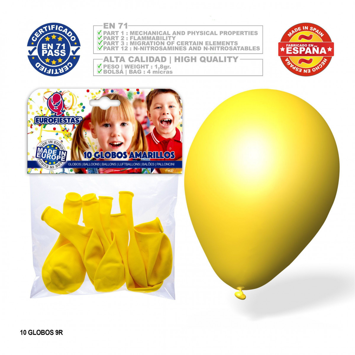 Palloncino giallo 9r 10 unità