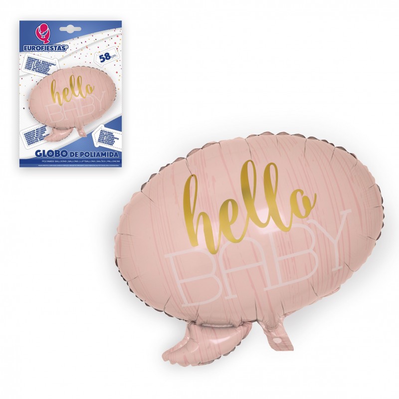 Palloncino foil rosa hello baby 58x54cm