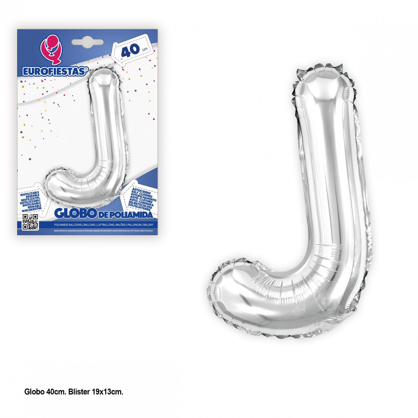 Palloncini in poliammide cm 40. glitter argento j