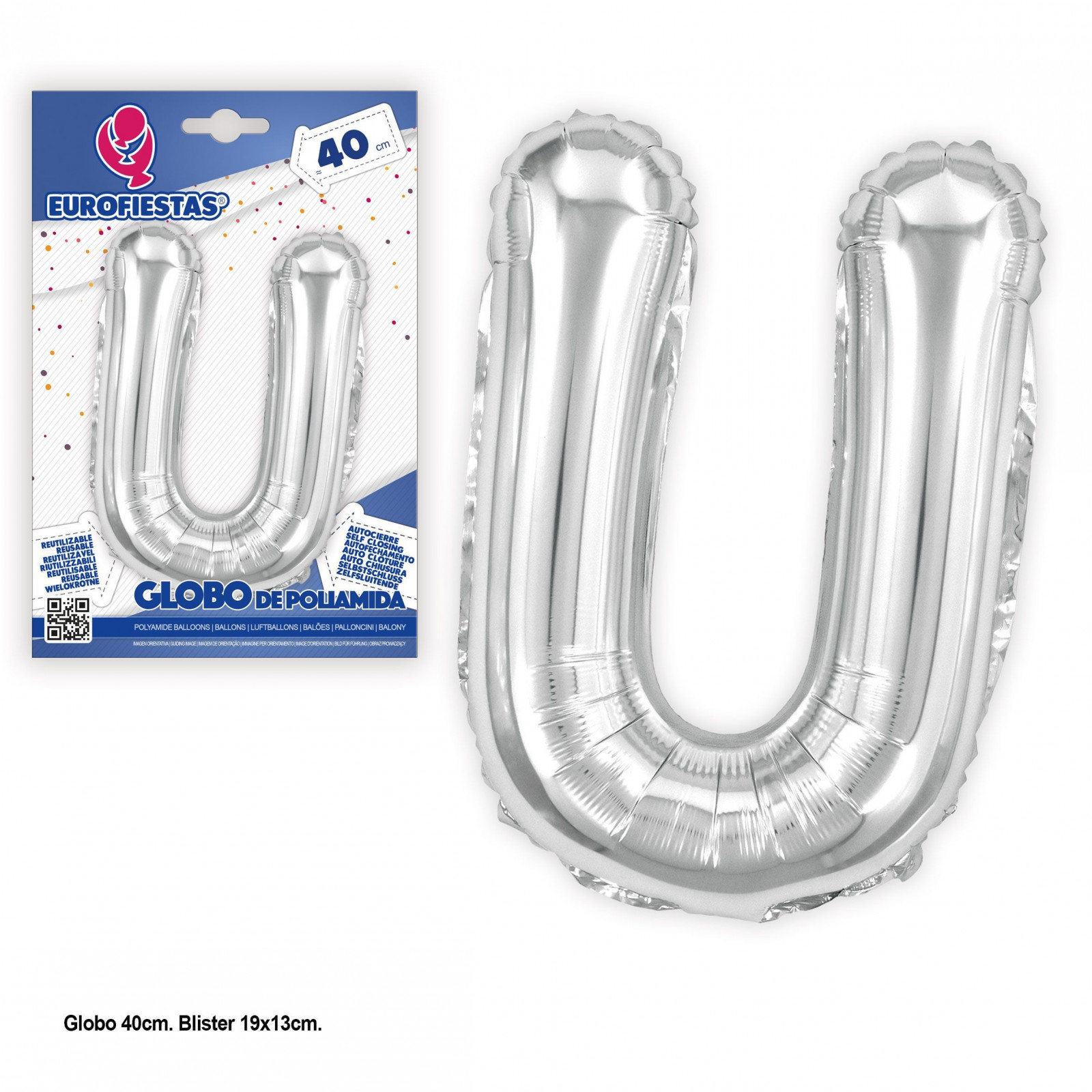 Palloncini in poliammide cm 40. glitter argento u