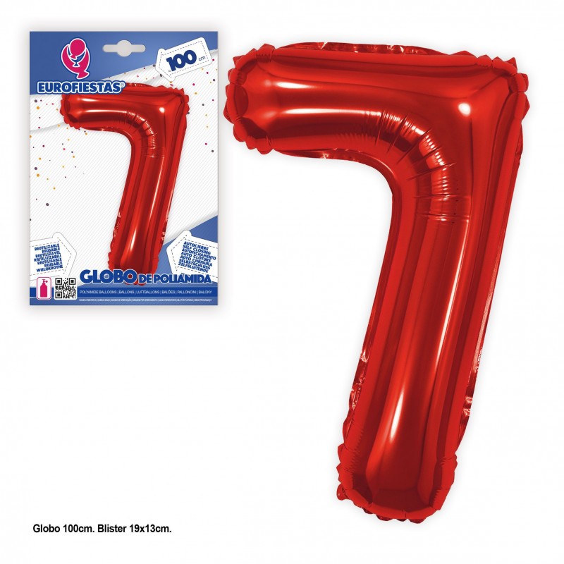 Palloncino in poliammide rosso 1m 7