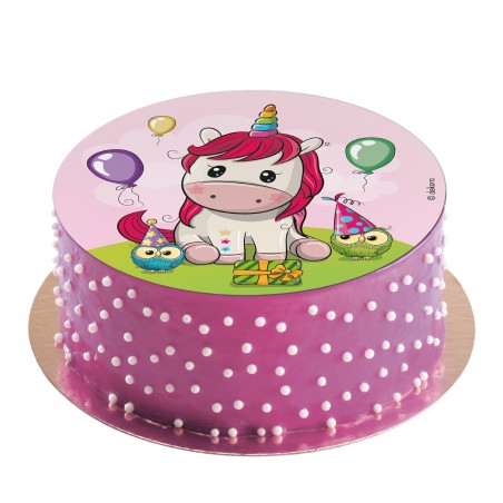 Cialda torta Unicorno per torte compleanno bambini