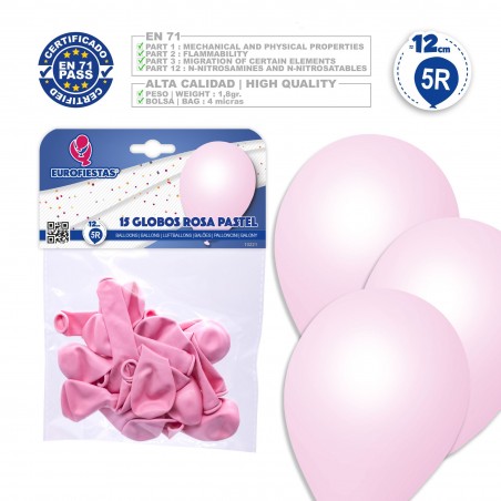 100 mini palloncini rosa pastello 13 cm - Vegaooparty