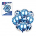 Mazzo di palloncini blu cromati