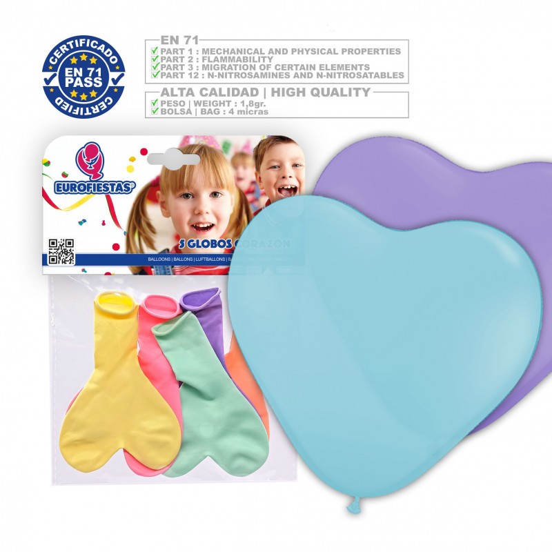 Palloncini Cuore 5 Blu