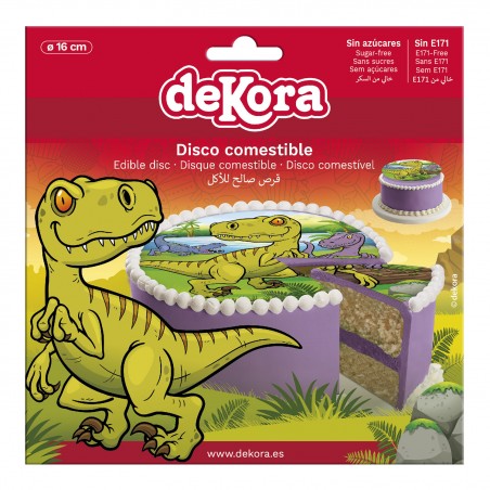 Wafer commestibile per torta con design di dinosauro