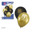 Palloncini 18° compleanno coppa oro nero