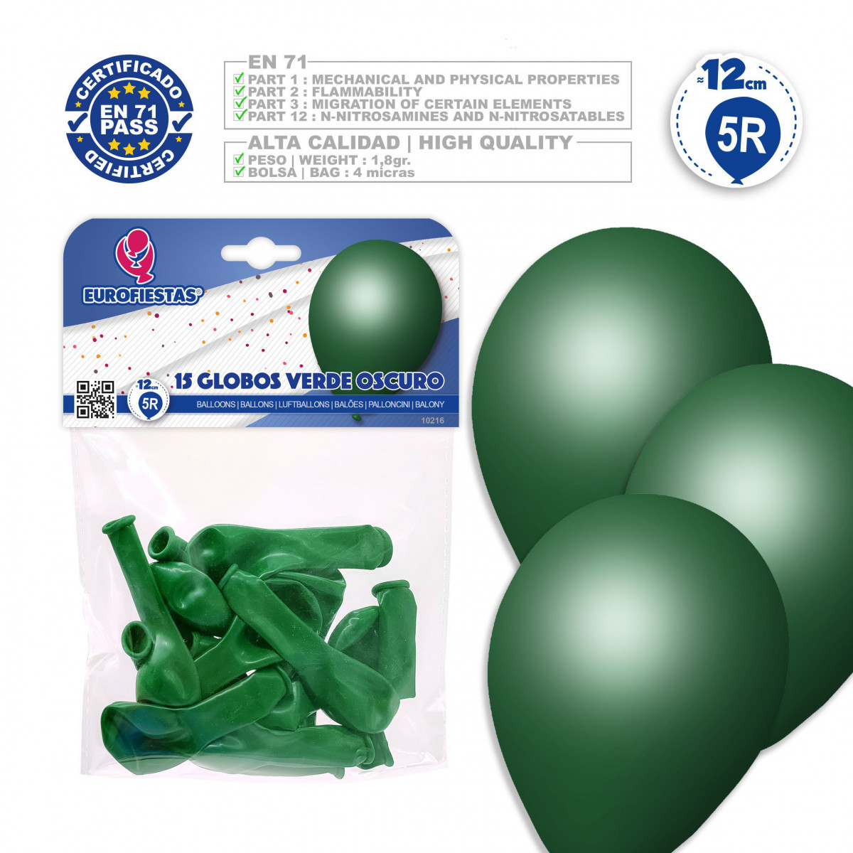 Palloncini 5r 15 verde scuro