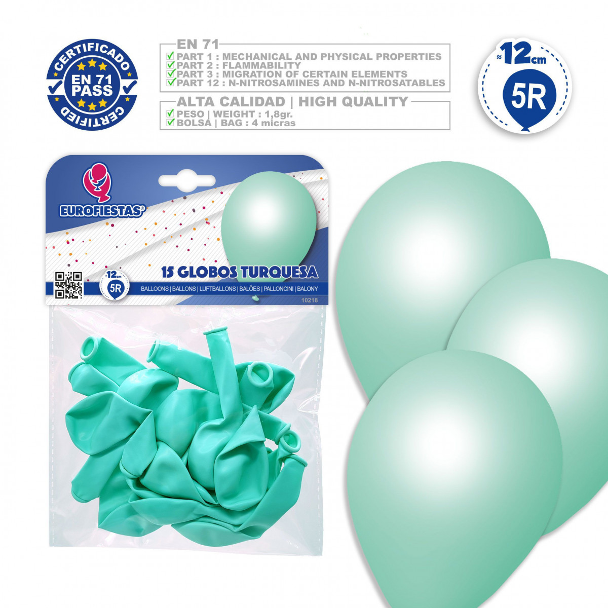 Palloncini 5r 15 colore tiffany