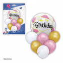 Set di palloncini oro e rosa felici