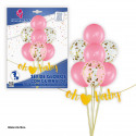 Oh set di palloncini rosa baby e ghirlanda