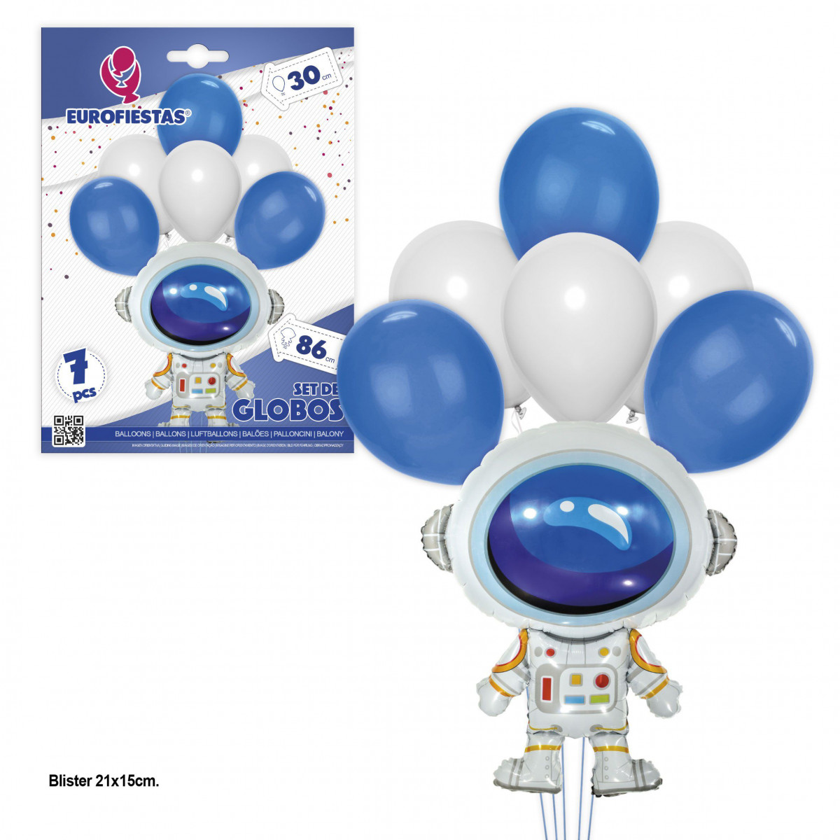 Set di palloncini foil astronauta con palloncini in lattice