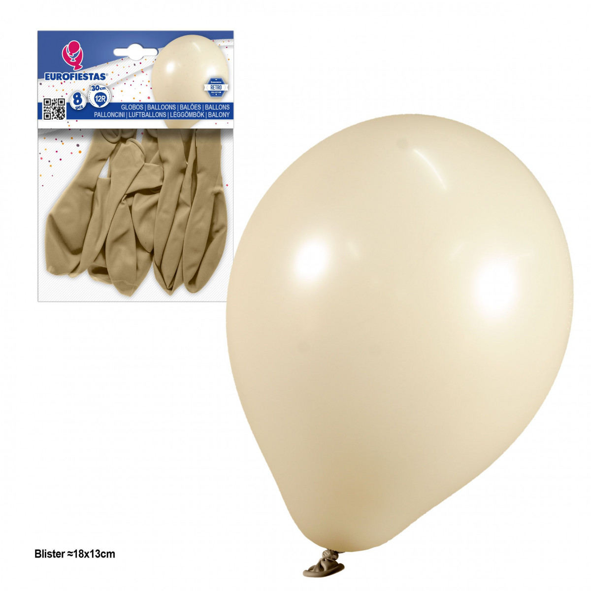 Palloncini 12r 2 8g 8 pezzi retrò sabbia bianca