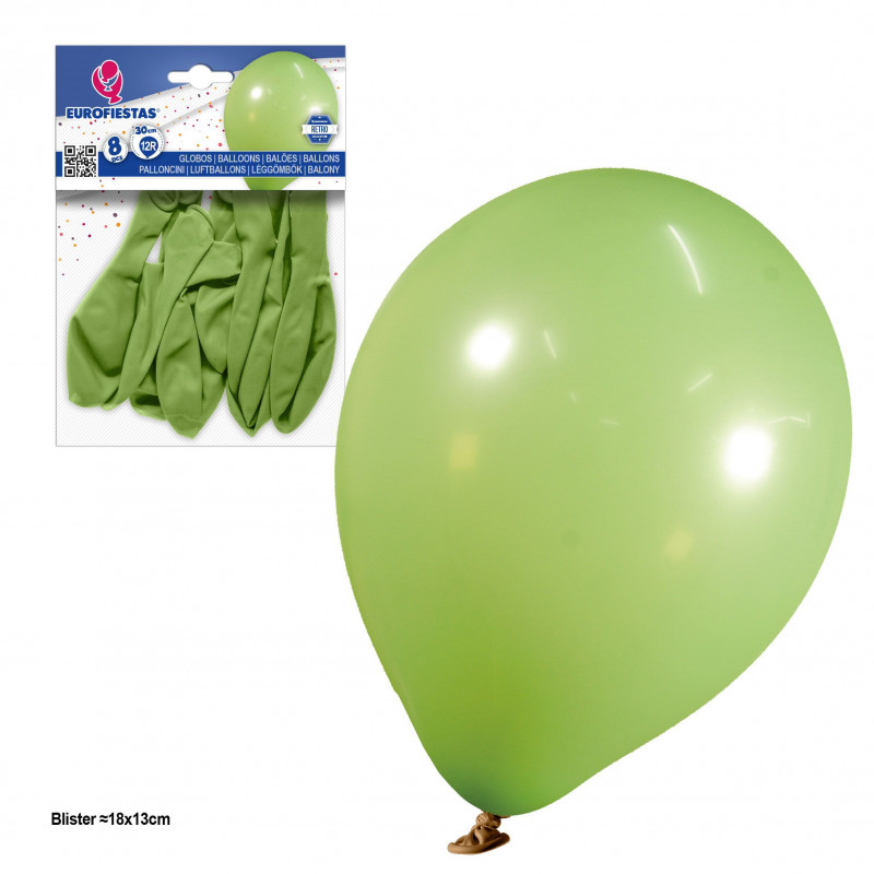 Palloncini 12r 2 8g 8pz retro avocado verde