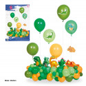 Set di 42 palloncini dinosauri 6 supporti max 125cm