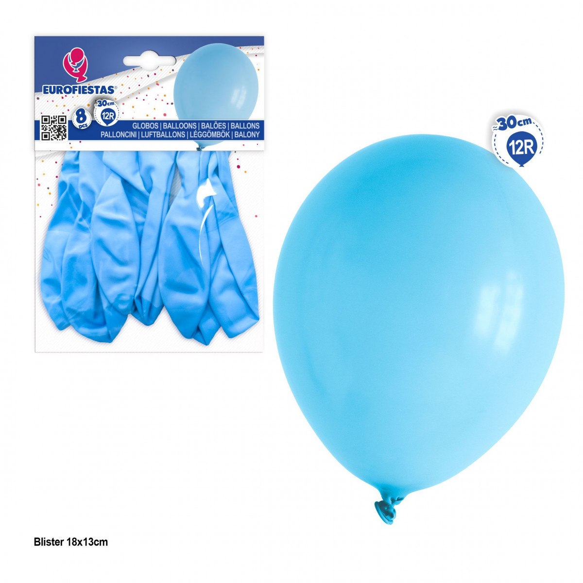 Palloncini 12r 8pz azzurri