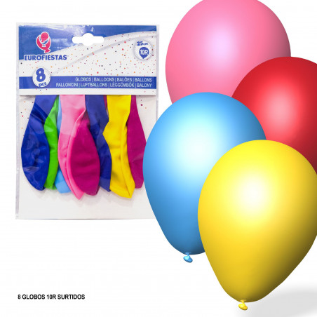 Palloncini 10r 8pz colori assortiti