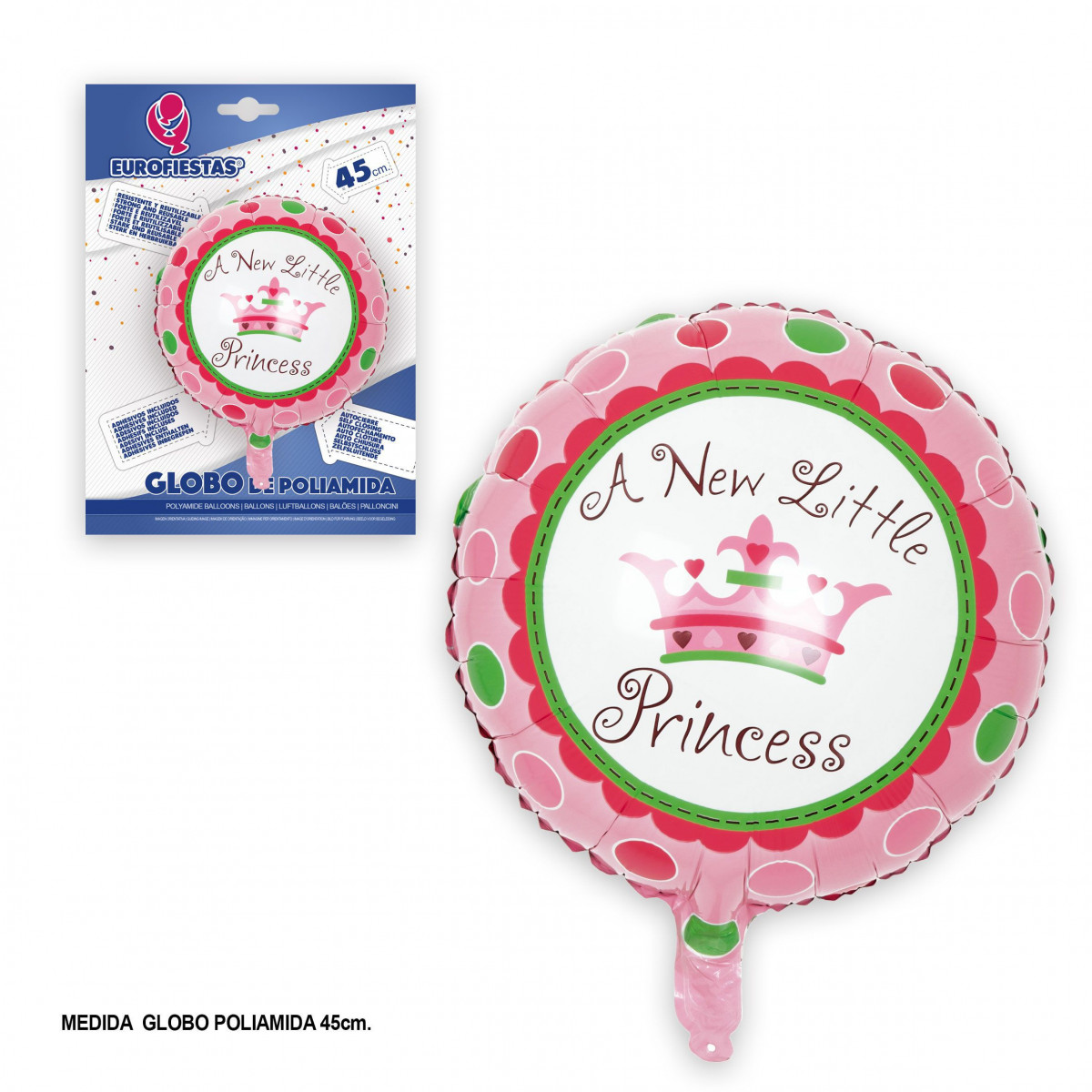 PALLONCINO FOIL ROTONDO PICCOLA PRINCIPESSA 45 cm