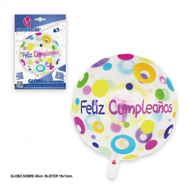 Palloncino foil buon compleanno cupcake 45 cm