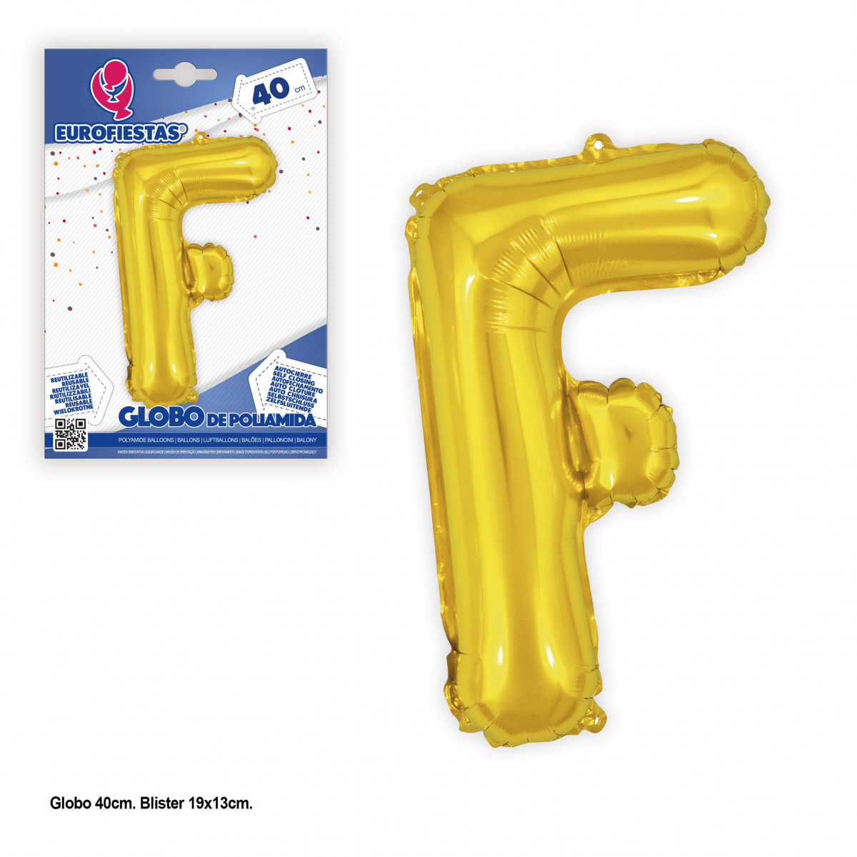 Palloncini foil 40cm.glitter oro f