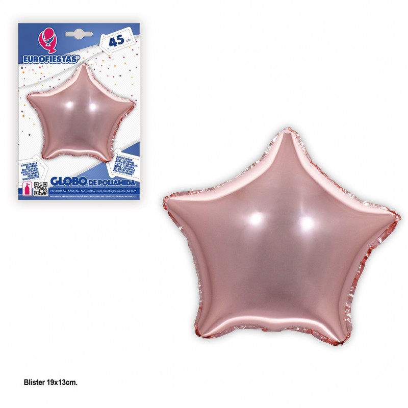 Palloncino foil stella oro rosa 45 cm