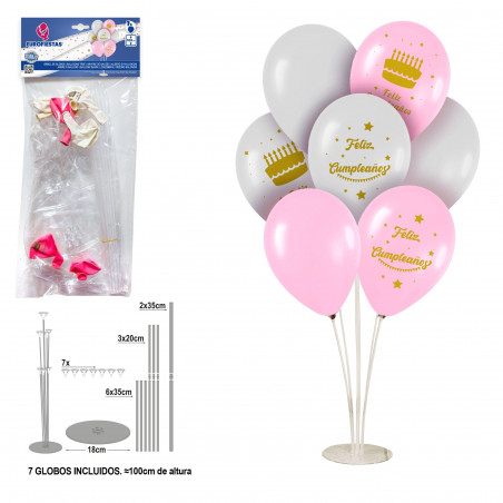 confezione palloncini cromati oro rosa