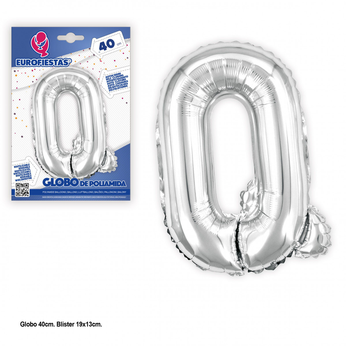 Palloncino foil 40cm argento lucido q