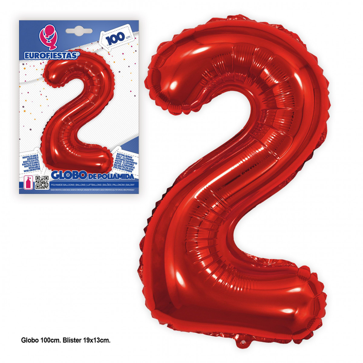 Palloncino foil 1m rosso 2