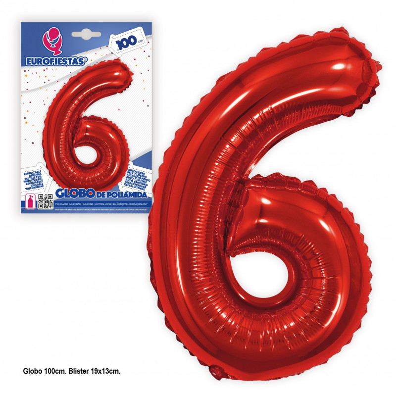 Palloncino foil 1m rosso 6