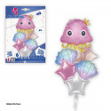 Set di palloncini foil rosa con medusa