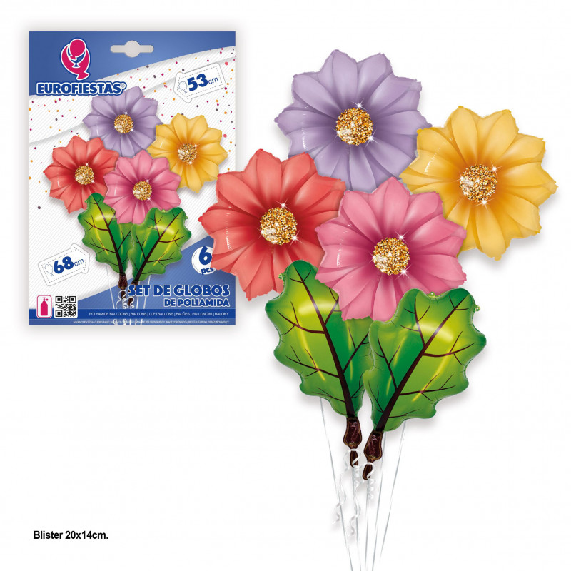 Set palloncini fiori e foglie