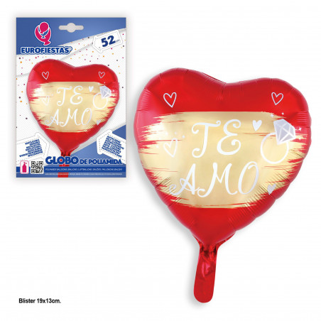 Palloncino foil cuore rosso e oro Ti amo 52x43cm