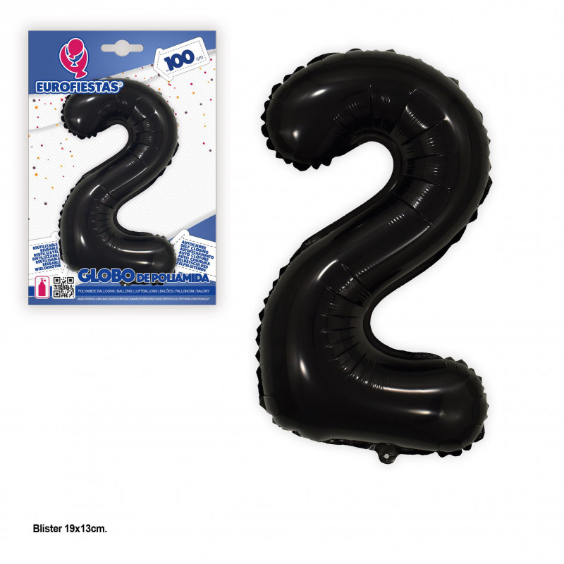 Palloncino foil 1m nero nº 2