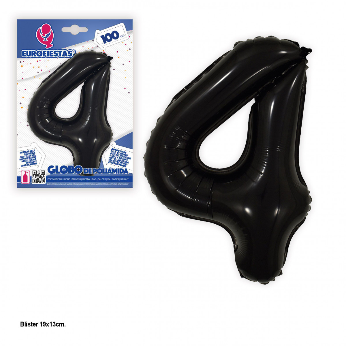 Palloncino foil 1m nero nº 4