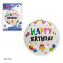 Palloncino foil 45cm tondo buon compleanno dolce bianco