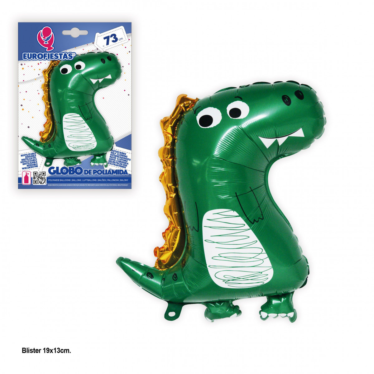 Palloncino foil 73x58cm verde dino per bambini