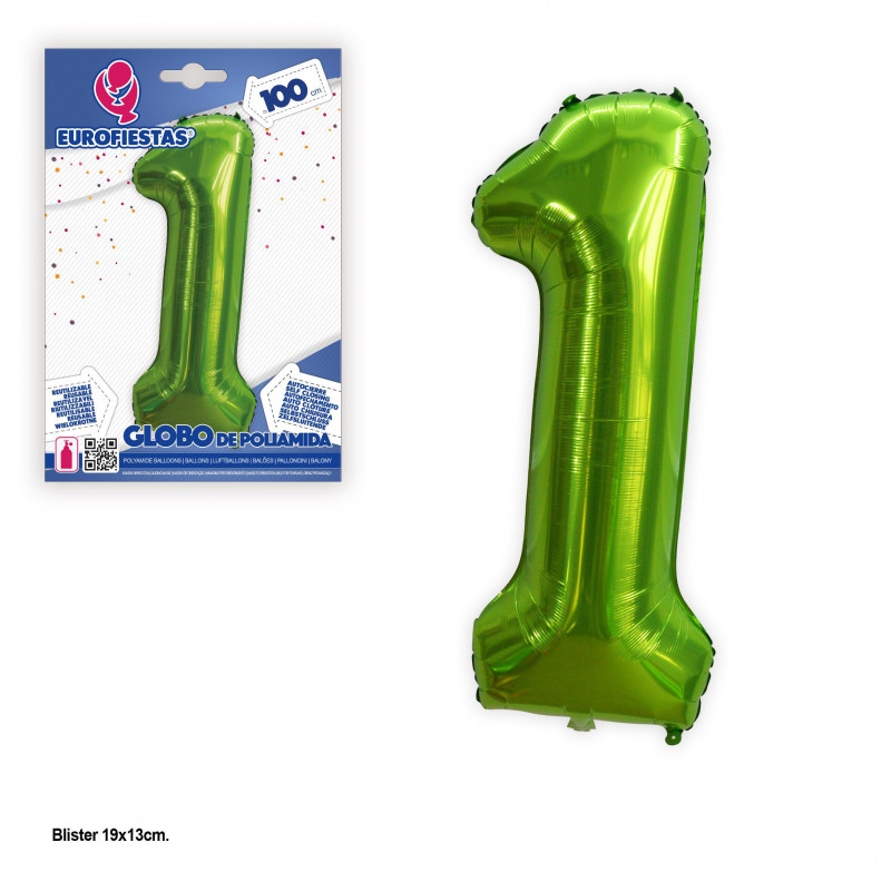 Palloncino foil 1m verde n°1