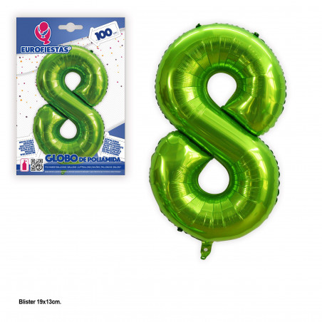 Palloncino foil 1m verde n°8