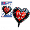 Palloncino foil a forma di cuore Ti amo freccia nera