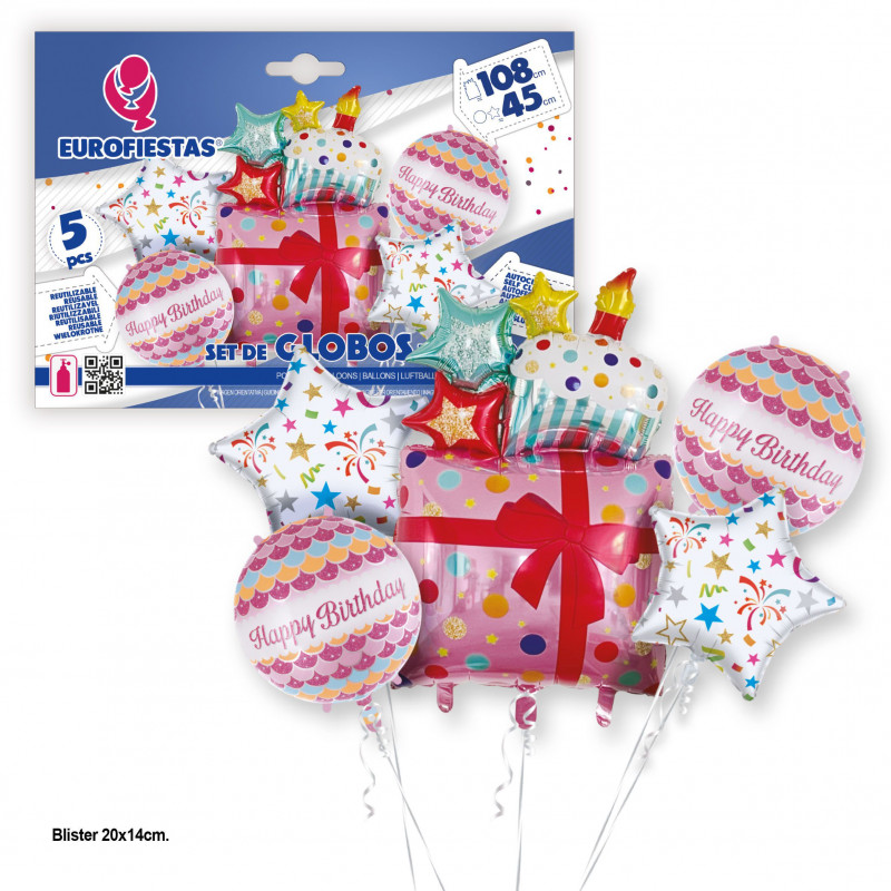 Set di palloncini foil rosa regalo