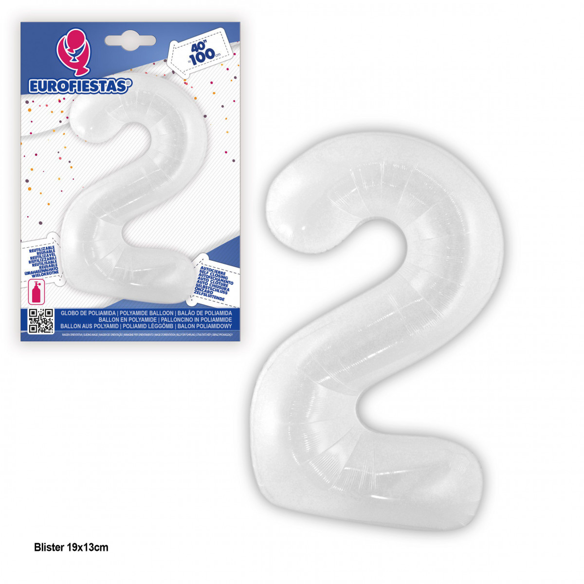 Palloncino foil 1m bianco 2