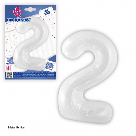 Palloncino foil 1m bianco 2